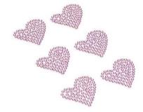 Opakowanie Dżety samoprzylepne serca różowe 6szt