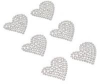 Opakowanie Dżety samoprzylepne serca srebrne 6szt