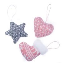 Opakowanie Dzianinowwe zawieszki różowe i szare 3 szt