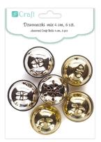 Opakowanie Dzwoneczki metalowe zlote i srebrne 6szt