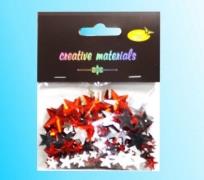 Opakowanie Elementy kryształkowe gwiazdy czerwone 6-22mm 20g