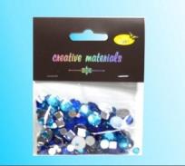 Opakowanie Elementy kryształkowe tonacja niebieska 4-12mm 25g