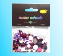 Opakowanie Elementy kryształkowe tonacja różowa 4-12mm 25g