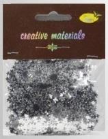 Opakowanie Elementy z folii śnieżynki srebrne 15g