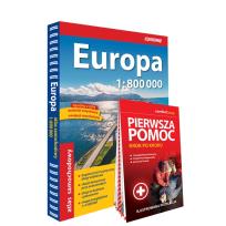 Okładka książki Europa atlas samochodowy 1:800 000 + Pierwsza pomoc - krok po kroku - ilustrowana instrukcja