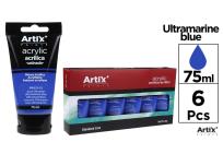Opakowanie Farba akrylowa błękitna 75ml (6szt)