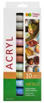 Opakowanie Farba akrylowa metaliczna 10 kolorów x 12 ml Happy Color