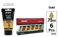 Opakowanie Farba akrylowa metaliczna złota 75ml (6szt)