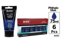 Opakowanie Farba akrylowa niebieski intensywny 75ml (6szt)