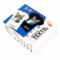 Opakowanie Farby do tkanin 20ml 12 kolorów