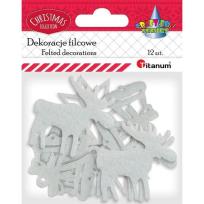 Opakowanie Filcowe dekory świąteczne białe 3 wzory x4szt