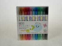 Opakowanie Flamastry dwustronne 12 kolorów metaliczne