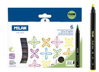 Opakowanie Flamastry Milan Brush fluo pędzelkowe 6 kolorów