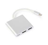 Okładka książki GEMBIRD GEMBIRD MULTI ADAPTER USB TYP-C (M) -> USB TYP-C; USB 3.0; HDMI SREBRNY