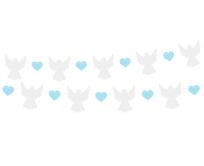 Opakowanie Girlanda papierowa Aniołki niebieskie serduszka