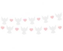 Opakowanie Girlanda papierowa Aniołki różowe serduszka 150cm