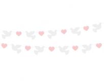 Opakowanie Girlanda papierowa Gołąbki różowe serduszka 150cm