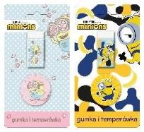 Opakowanie Gumka + temperówka na blistrze Minionki