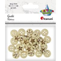 Opakowanie Guziki drewniane gwiazdy 13mm 30szt