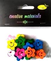 Opakowanie Guziki drewniane kolorowe kwiatki 20mm 6g
