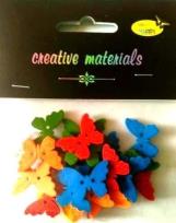 Opakowanie Guziki drewniane kolorowe motylki 20mm 7g