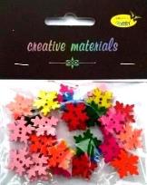 Opakowanie Guziki drewniane kolorowe śnieżynki 15mm 6g ok 30s