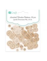 Opakowanie Guziki drewniane mix 30 szt. naturalne