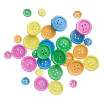 Opakowanie Guziki drewniane neon 30szt MIX