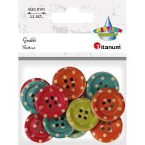 Opakowanie Guziki drewniane okrągłe 12szt mix