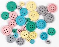 Opakowanie Guziki drewnianie 01 pastel