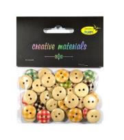 Opakowanie Guziki nadruk krata15mm 15g