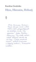 Okładka książki Hirsz, Hieronim, Hrihorij