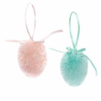 Opakowanie Jajka futerkowe zawieszki 6cm pastelowe 2 szt.