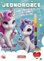 Okładka książki Jednorożce. Kolorowanka z kredką i naklejkami