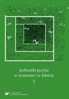 Okładka książki Jednostki języka w systemie i w tekście 2