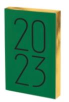 Okładka książki Kalendarz 2023 Art A5 zielony DNS ANTRA