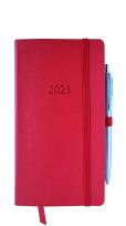 Opakowanie Kalendarz 2023 flex z gumką Dl tygodniowy czerwony V4