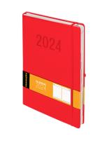 Okładka książki Kalendarz 2024 2024 Memo A4 DNS czerwony