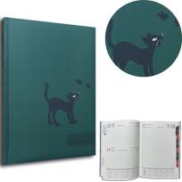 Opakowanie Kalendarz 2024 A5 dzienny z registrami Kot Zieleń