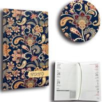 Opakowanie Kalendarz 2024 A6 tygodniowy paisley kwiaty blue
