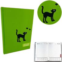 Opakowanie Kalendarz 2024 dzienny sb/nd osobno A5 soft touch kot w zieleni Ev230038