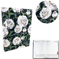 Opakowanie Kalendarz 2024 dzienny sb/nd osobno A5 soft touch peonie w zieleni EV230039