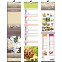 Opakowanie Kalendarz 2024 paskowy 13 planszowy Kwiaty