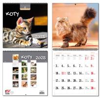 Opakowanie Kalendarz 2025 30x60 13 planszowy Koty