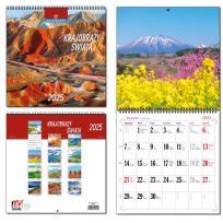 Opakowanie Kalendarz 2025 30x60 13 planszowy Krajobrazy Świat