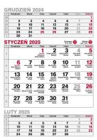 Okładka książki Kalendarz 2025 A5 biurkowy pionowy trójdzielny MIX