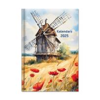 Opakowanie Kalendarz 2025 książkowy B6 dzienny Młyn i maki