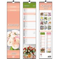 Opakowanie Kalendarz 2025 paskowy 13 planszowy Kwiaty