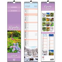 Opakowanie Kalendarz 2025 paskowy 13 planszowy Ogrody