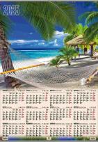 Opakowanie Kalendarz 2025 plakatowy B1 listwowany Tropik KP-B1 VP.6